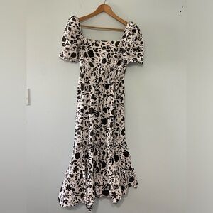 Aqua midi floral dress